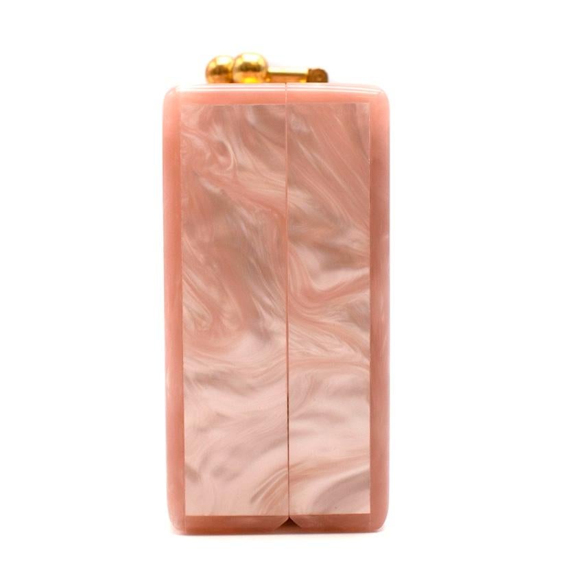 Beige Edie Parker Rose Quartz Jean Clutch For Sale