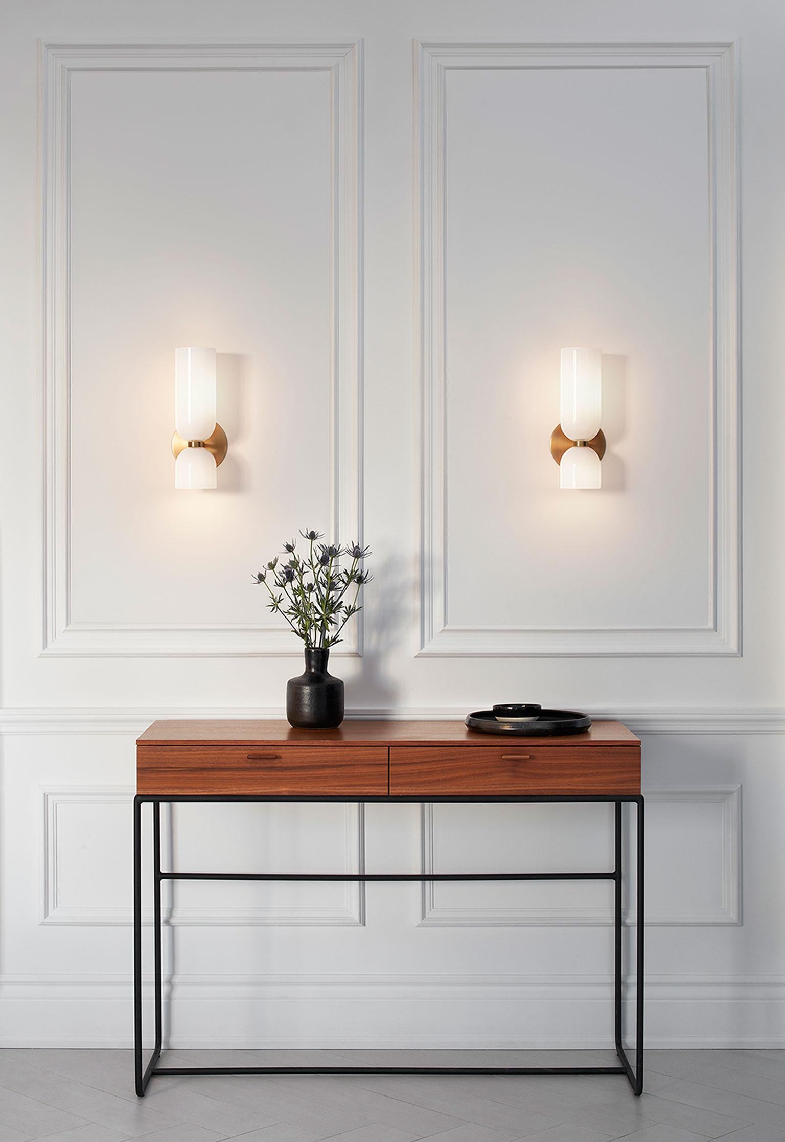 Lacquered Edie Sconce, Blackened Brass For Sale