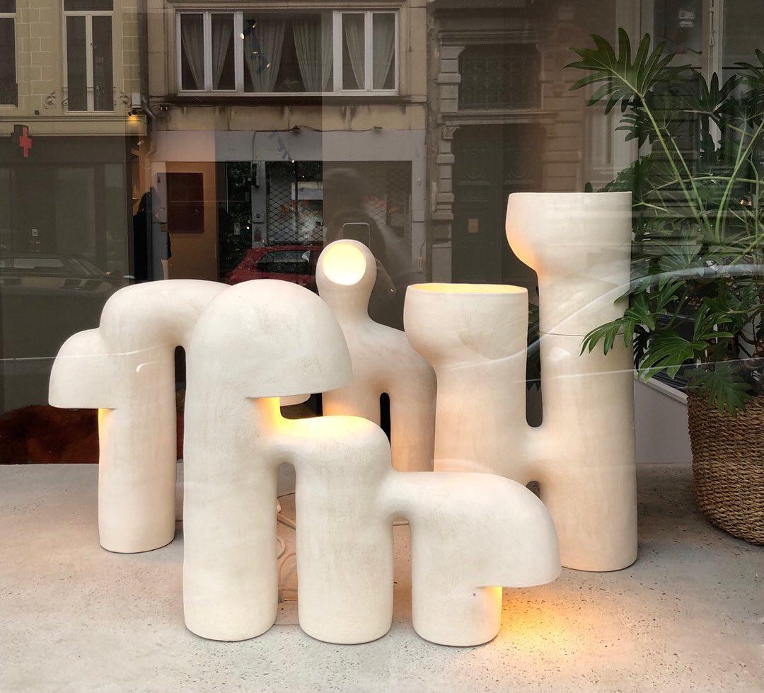 French Edifice #40 Stoneware Lamp by Elisa Uberti