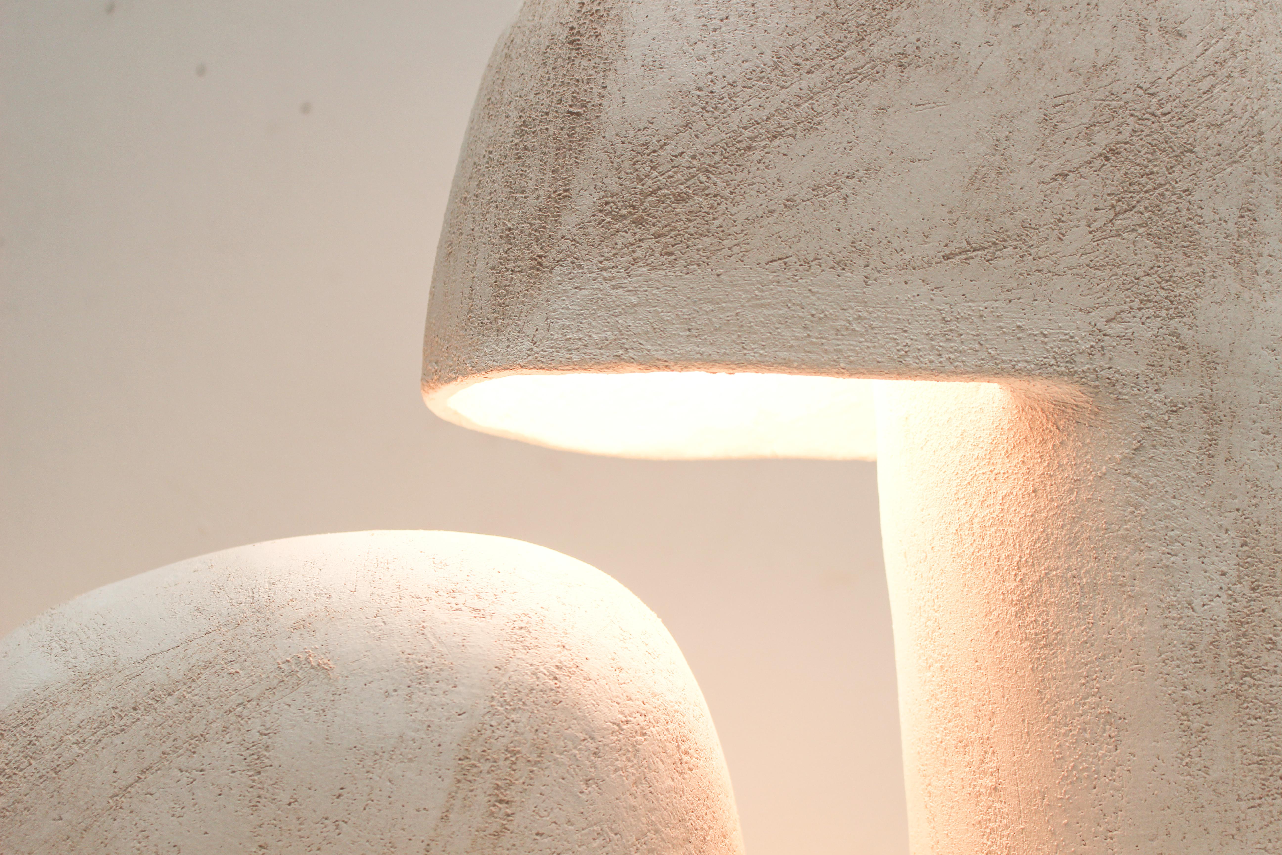 Modern Édifice White Stoneware Table Lamp by Elisa Uberti