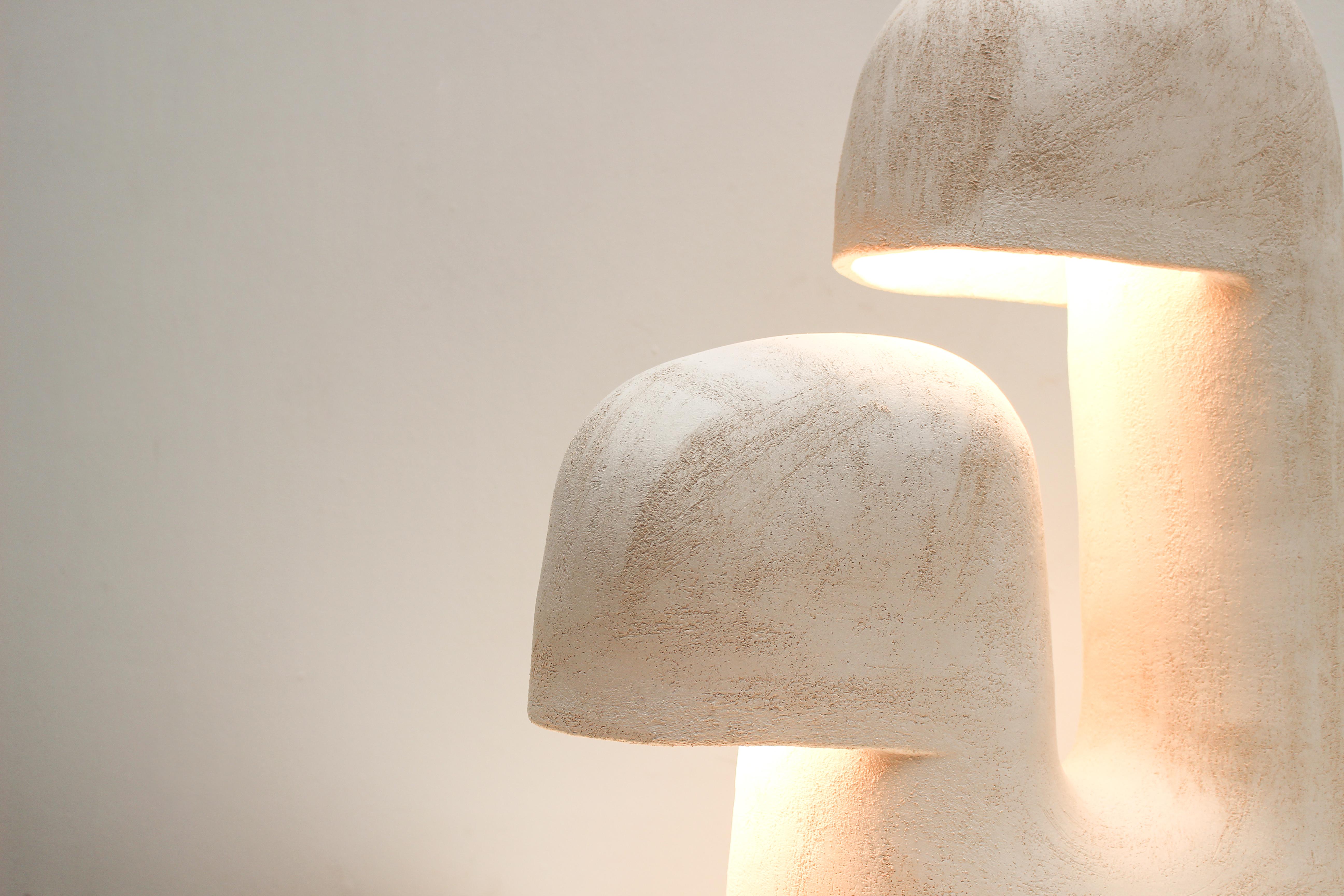 French Édifice White Stoneware Table Lamp by Elisa Uberti