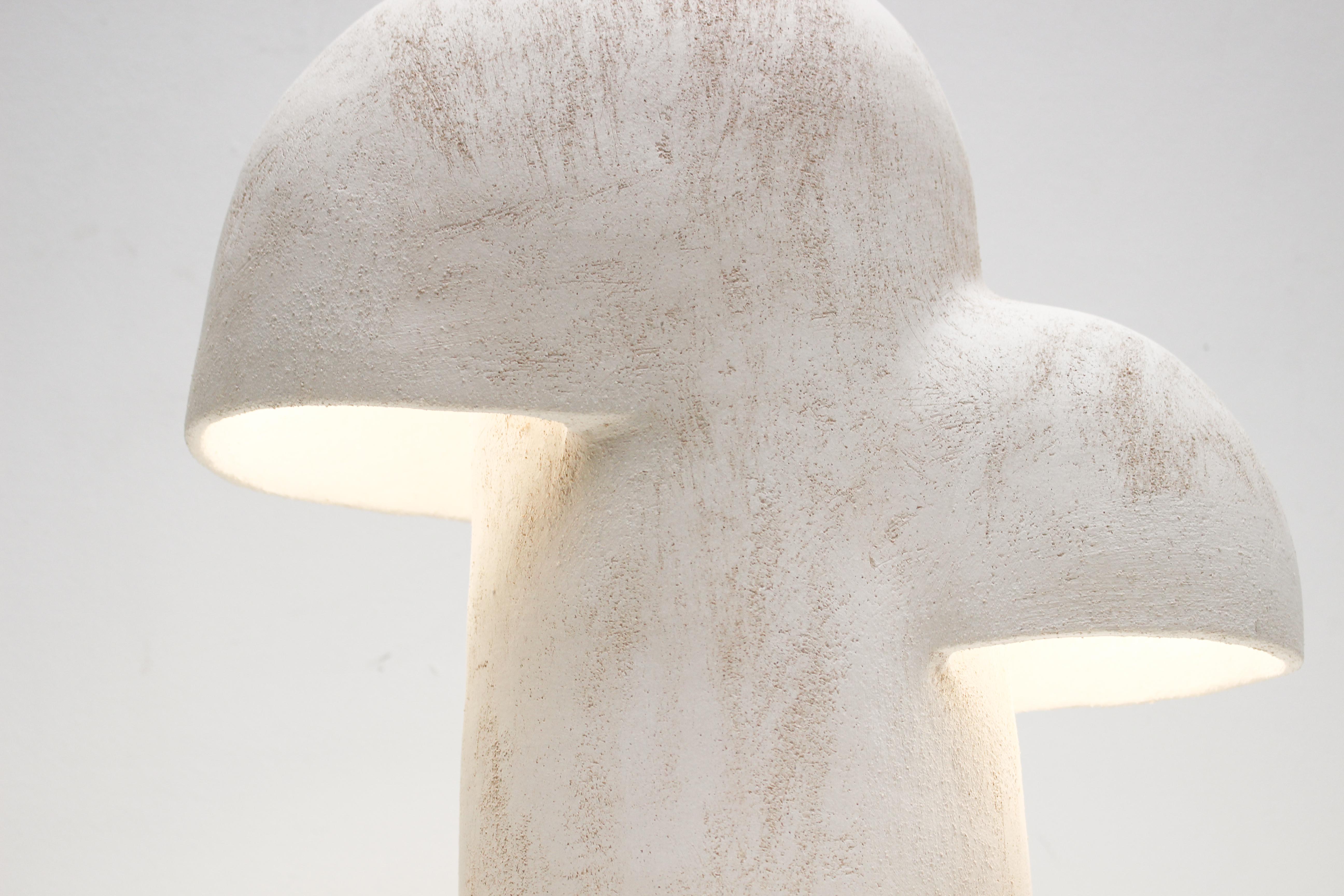 Édifice White Stoneware Table Lamp by Elisa Uberti In New Condition In Geneve, CH