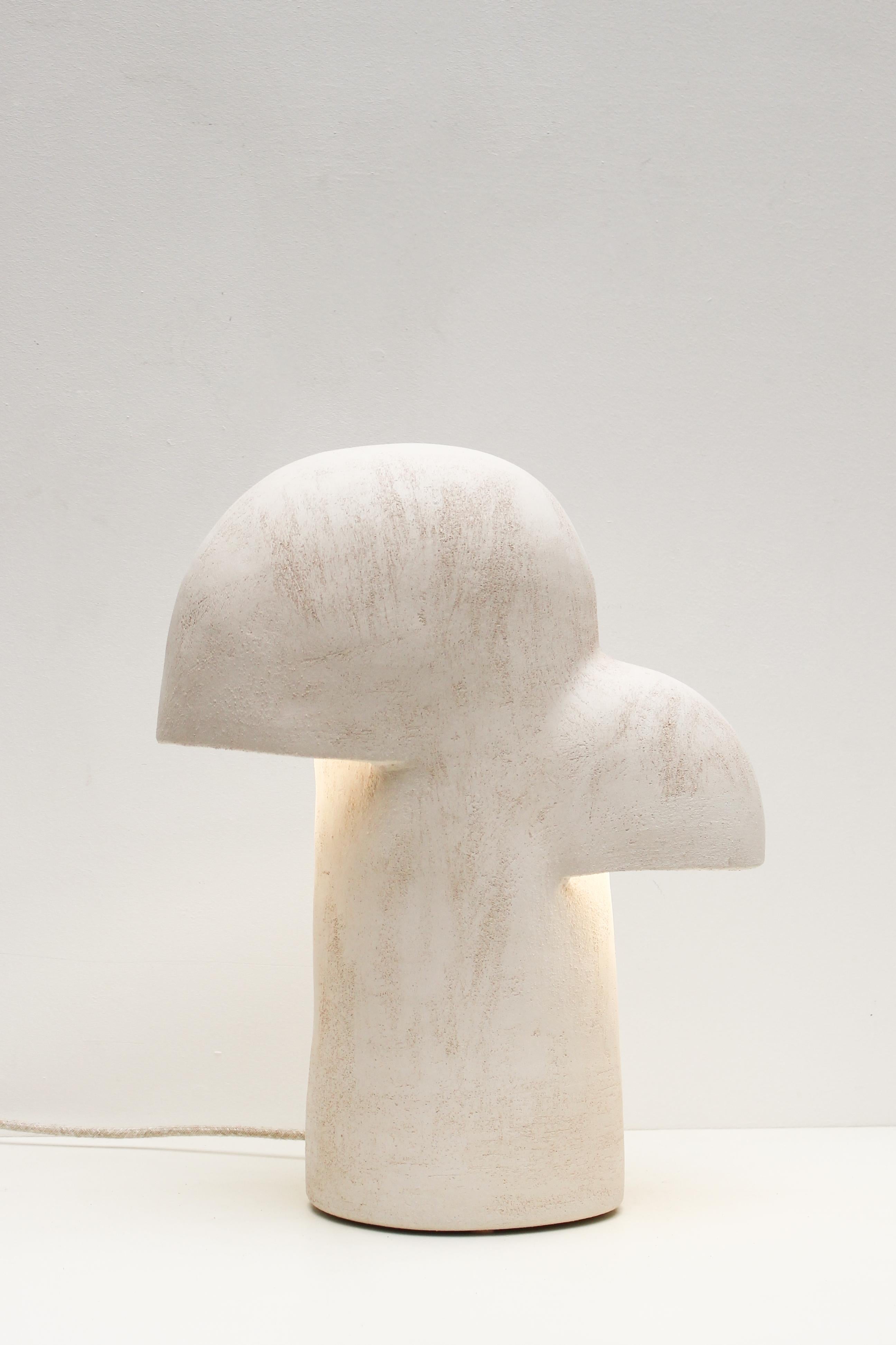 Contemporary Édifice White Stoneware Table Lamp by Elisa Uberti