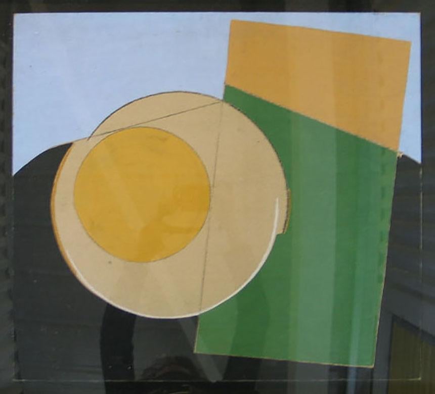 Composition avec cercle jaune - Painting de Edik Edward Arcadievich Steinberg