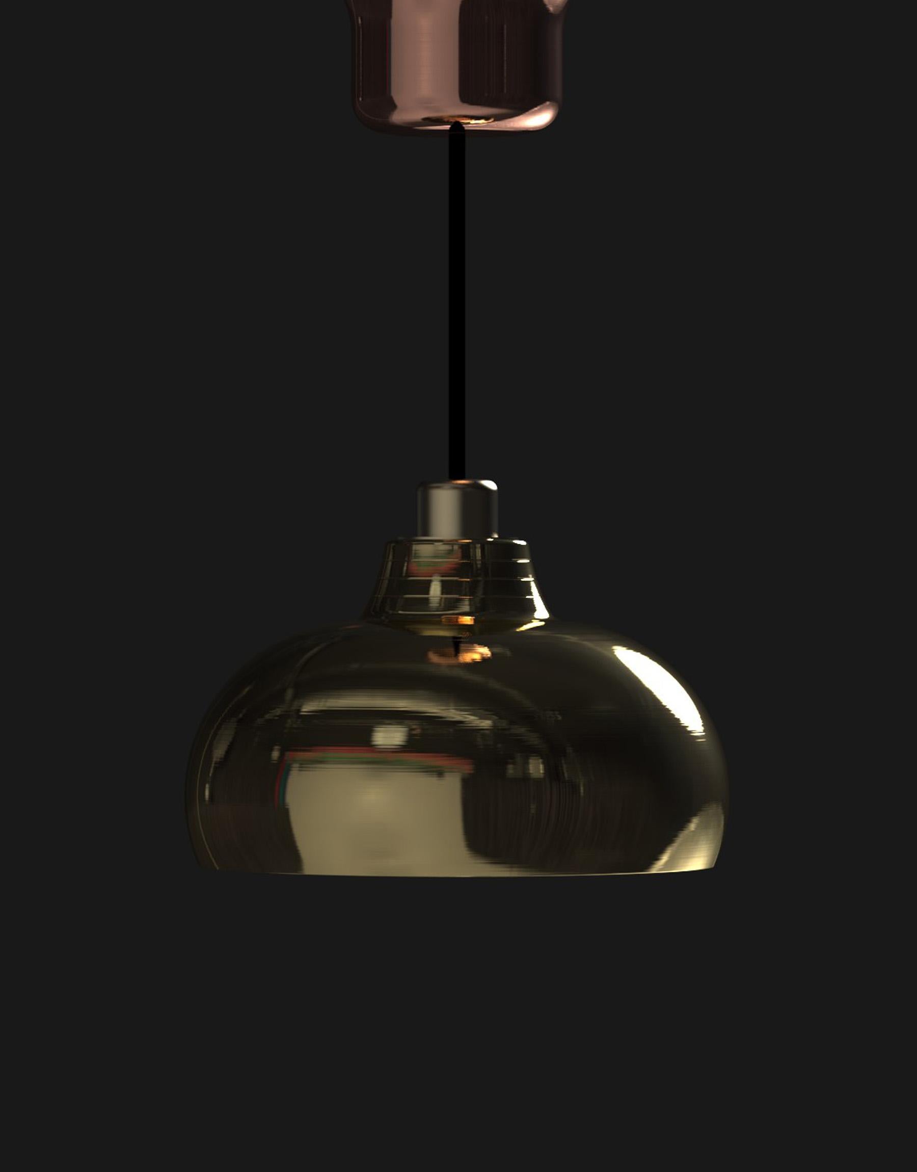 Industrial Edimate Genuine Brass Edge-Tightened Ceiling Light For Sale
