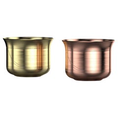 Edimate Kerzenhalter aus echtem Kupfer/Brass, ausgestellter Rand