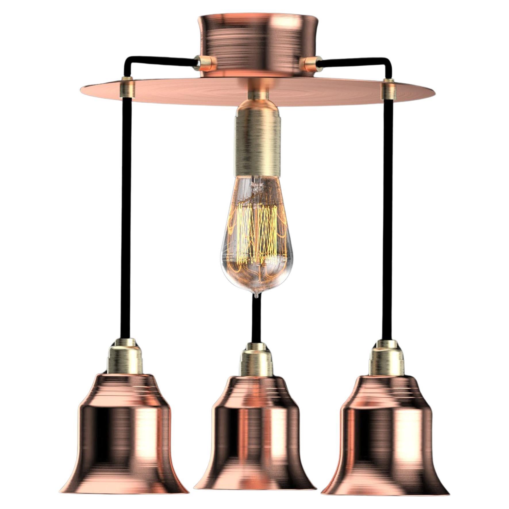 Edimate Genuine Copper Ceiling Light, Handmade in France Version 1 For Sale