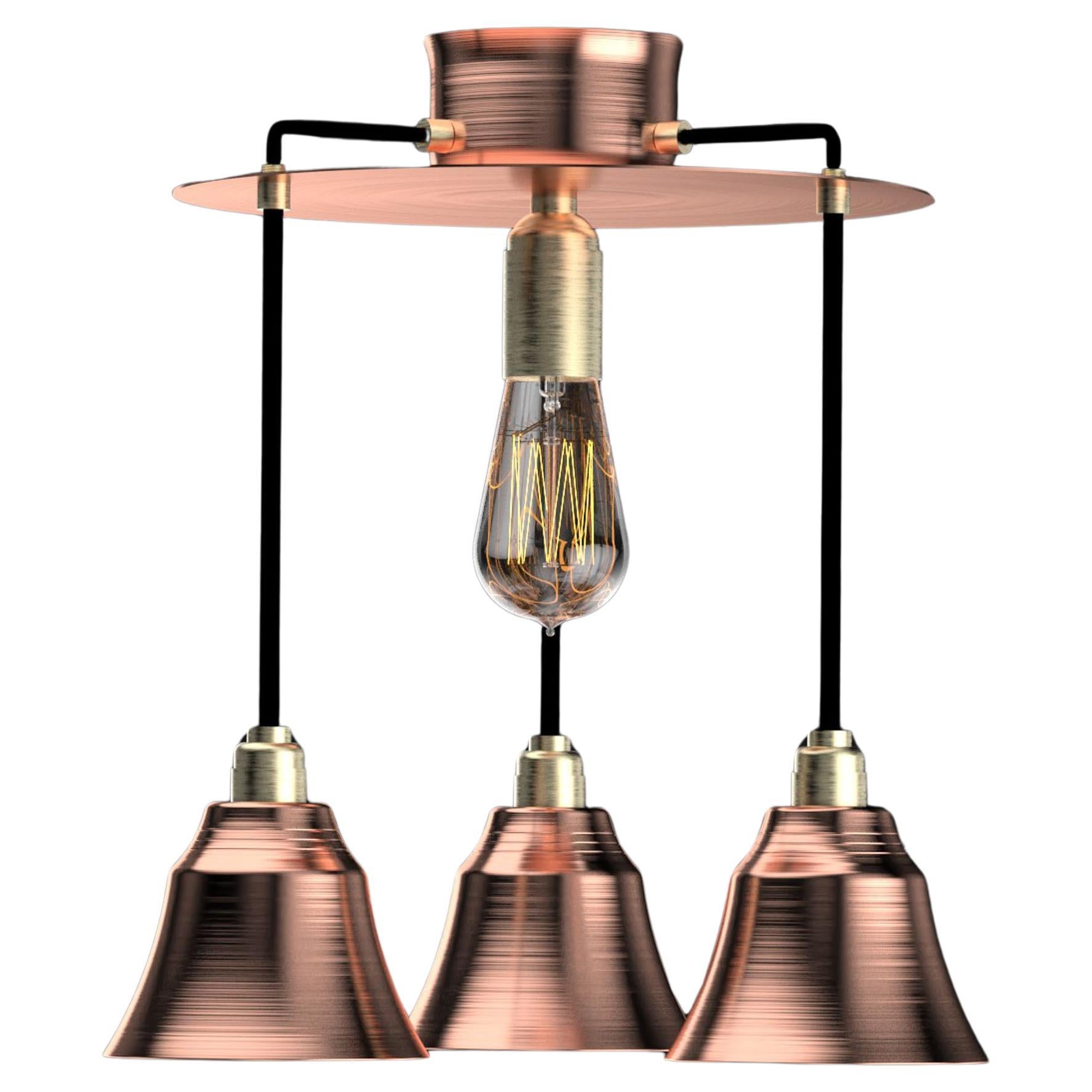 Edimate Genuine Copper Ceiling Light, Handmade in France Version 2 For Sale