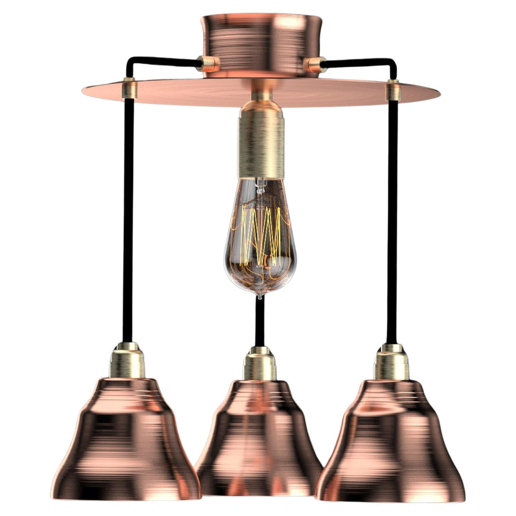 Edimate Genuine Copper Ceiling Light, Handmade in France Version 3 For Sale