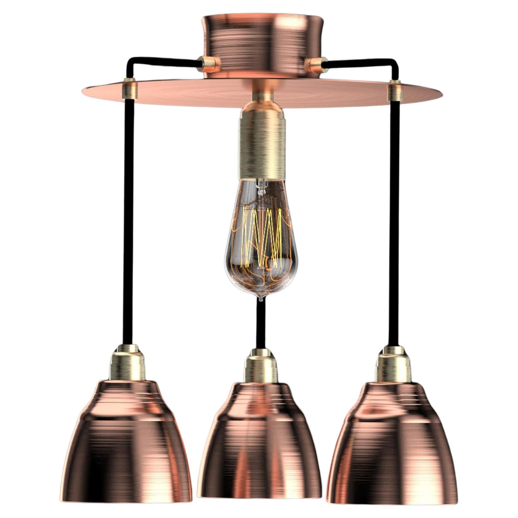 Edimate Genuine Copper Ceiling Light, Handmade in France Version 4 For Sale