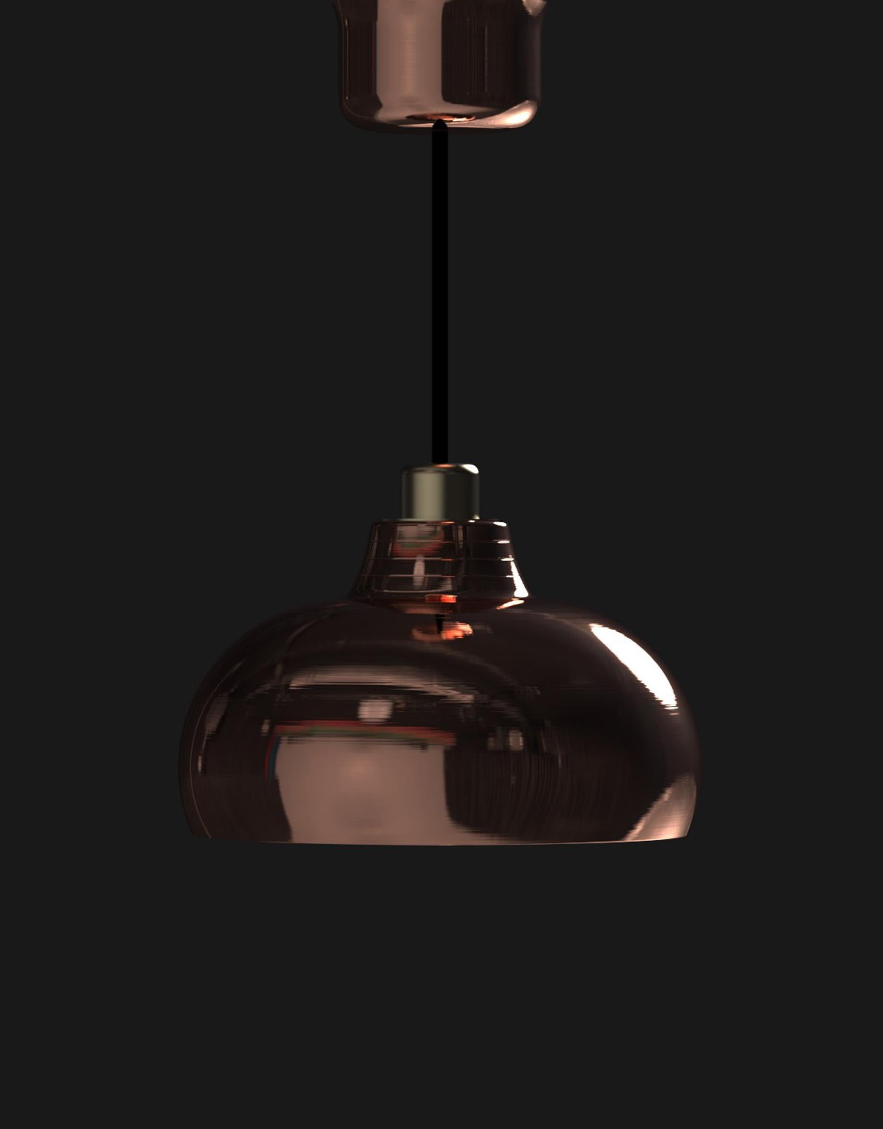 Industrial Edimate Genuine Copper Edge-Tightened Ceiling Light For Sale