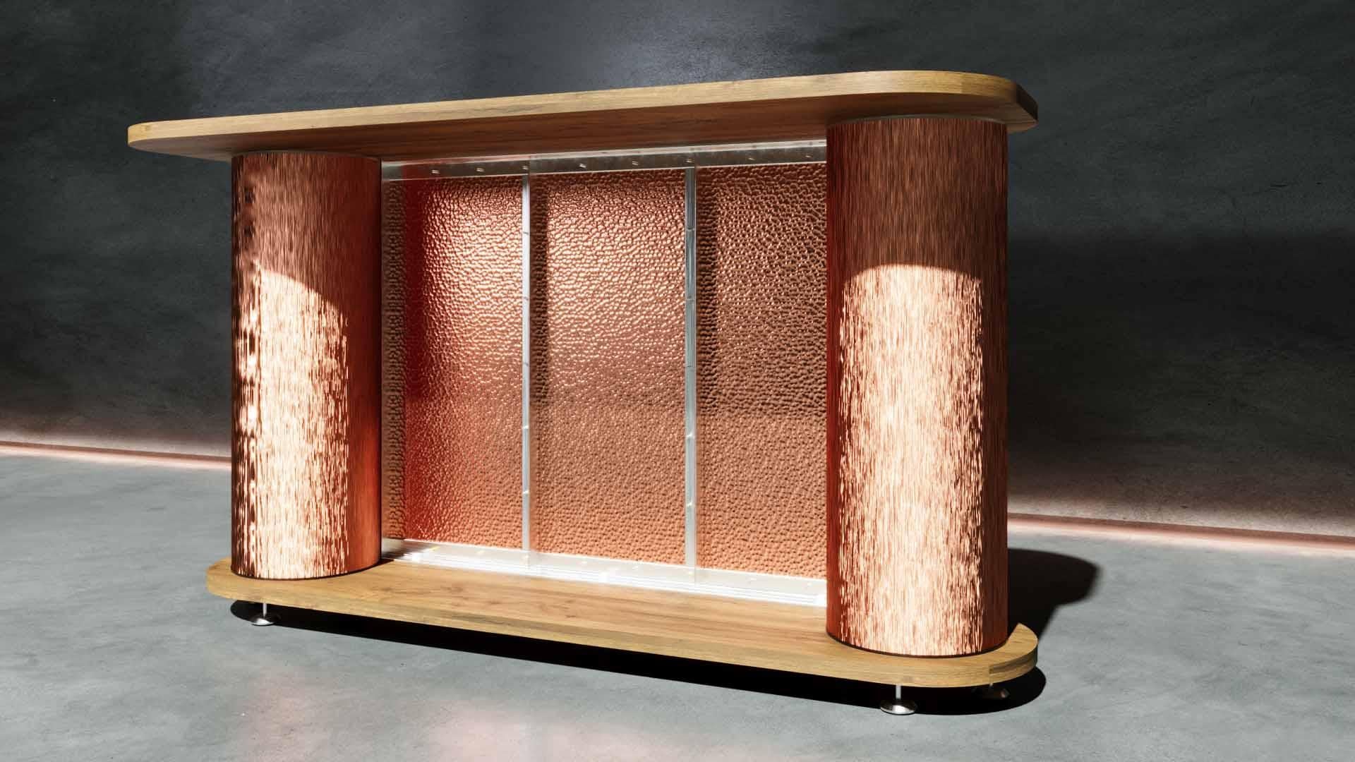 Industrial Edimate Genuine Copper Reception Desk For Sale