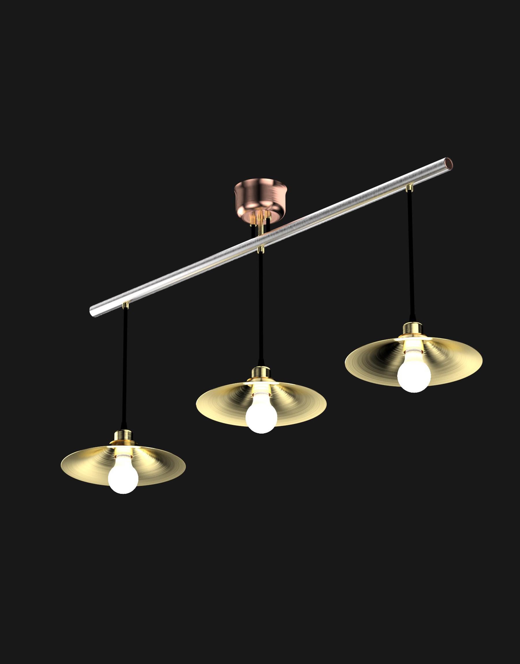 Industrial Edimate Genuine Stainless Steel/Brass Ceiling Light For Sale