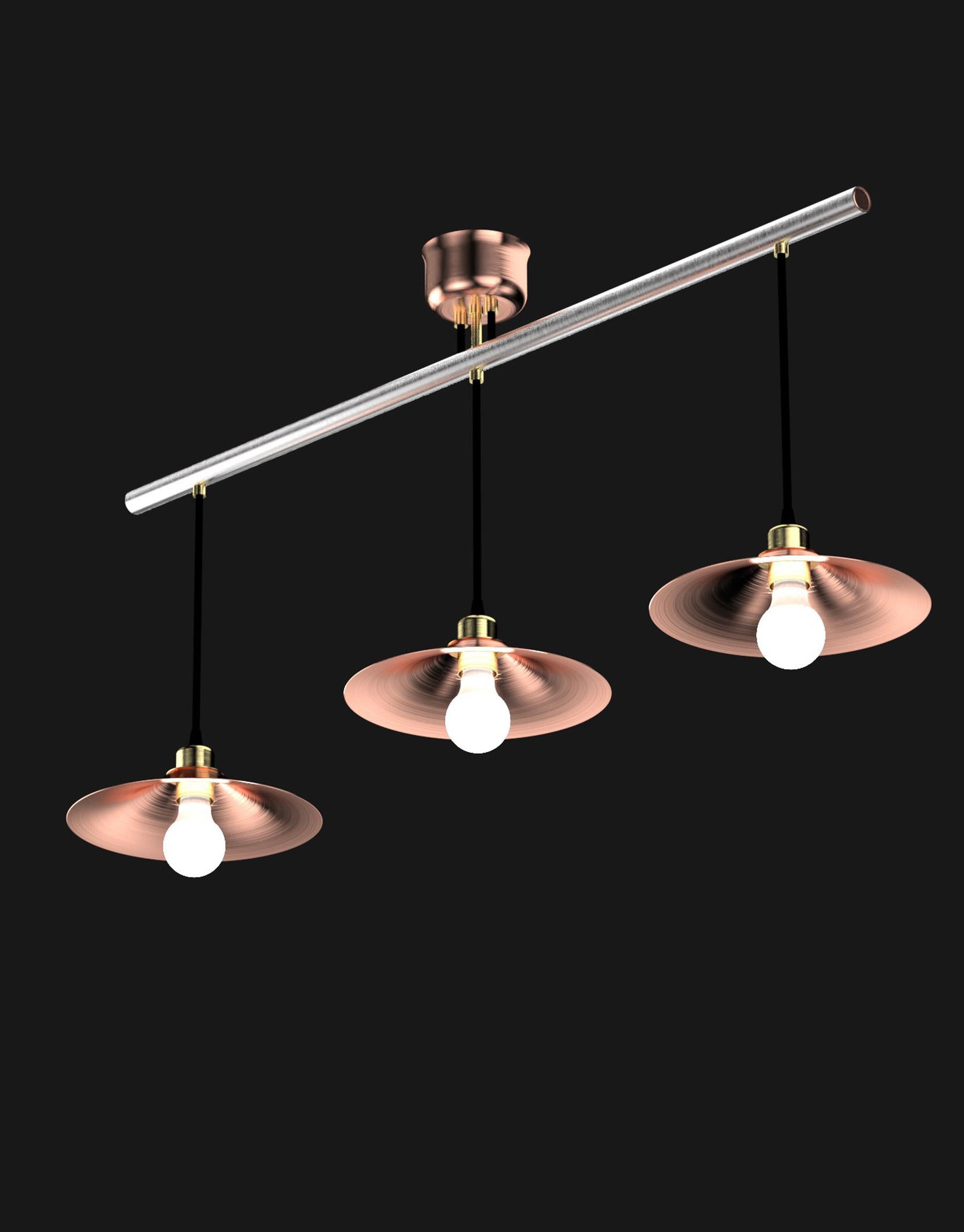 Industriel Edimate Genuine Stainless Steel/Copper Ceiling Light (plafonnier en acier inoxydable/cuivre) en vente