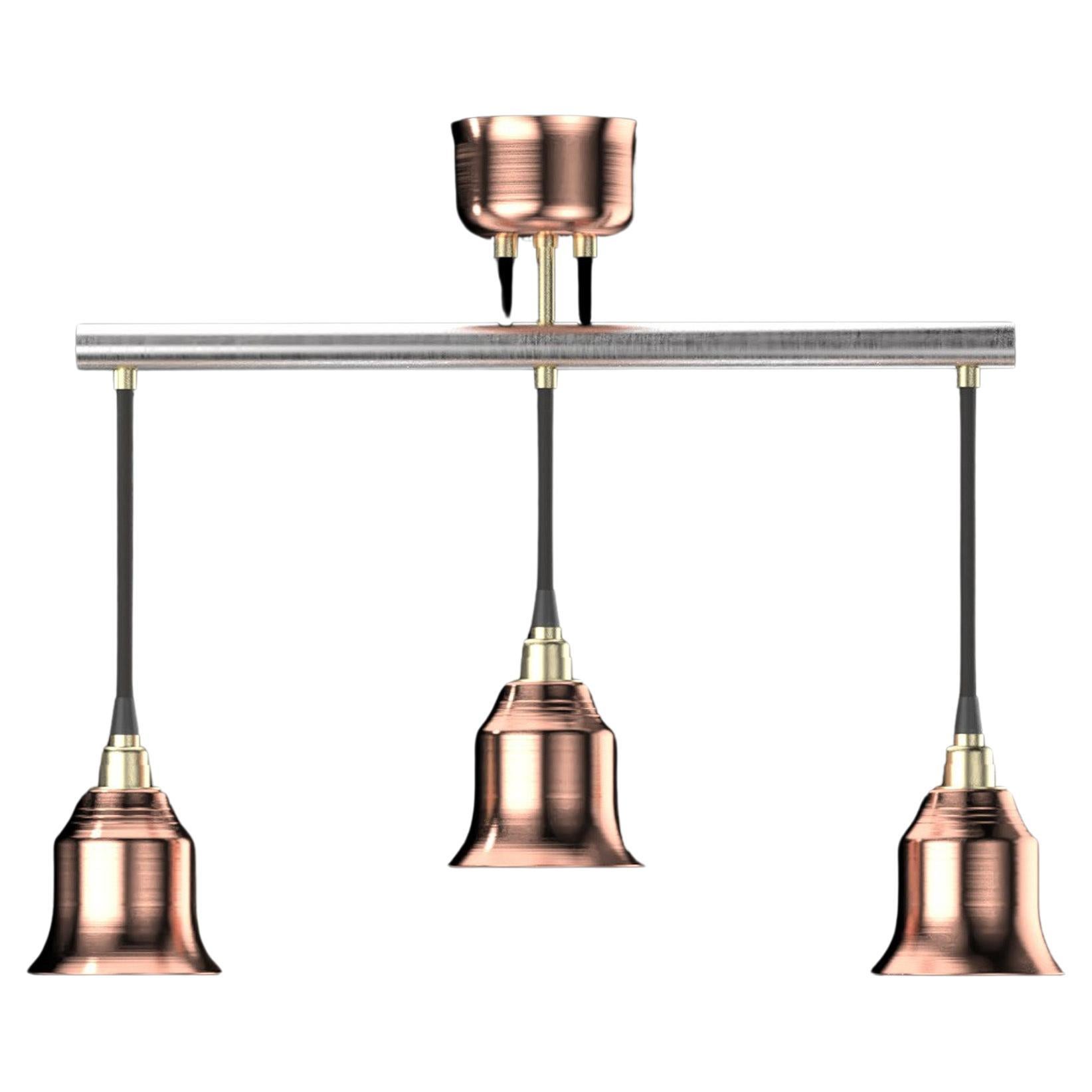 Edimate Stainless Steel / Copper Spot V1 Ceiling Light, Handmade in France For Sale