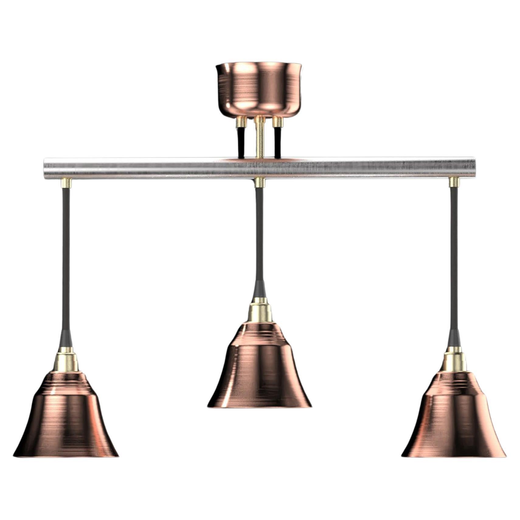 Edimate Stainless Steel / Copper Spot V2 Ceiling Light, Handmade in France For Sale