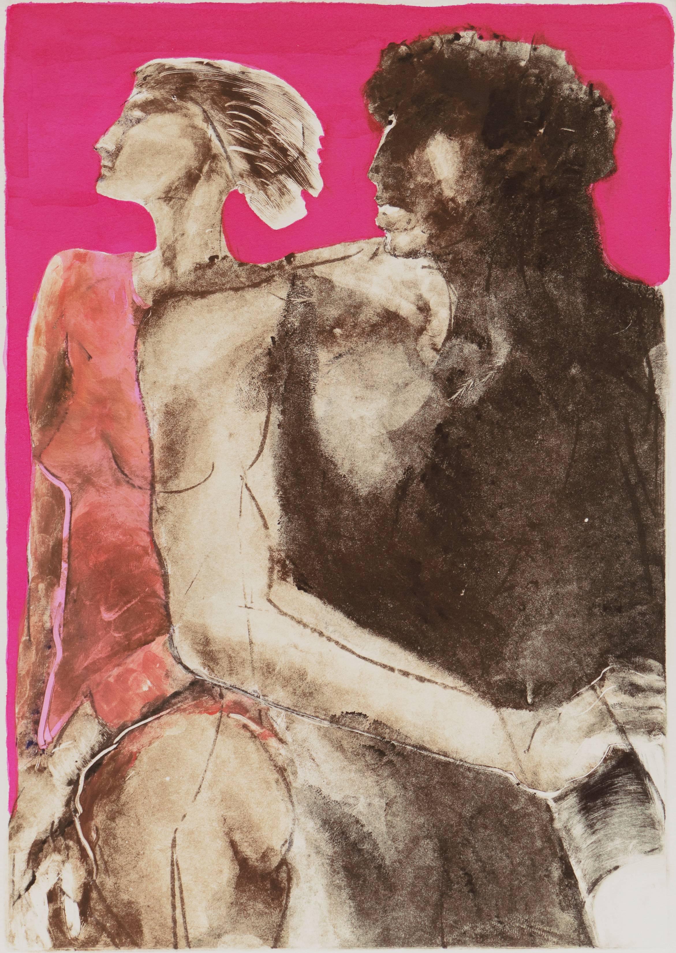 Figurative Print Edinah Lincoln-Jewett - Figurine mythique", San Jose State, Palo Alto, Northridge, Aquatinte avec levage de sucre