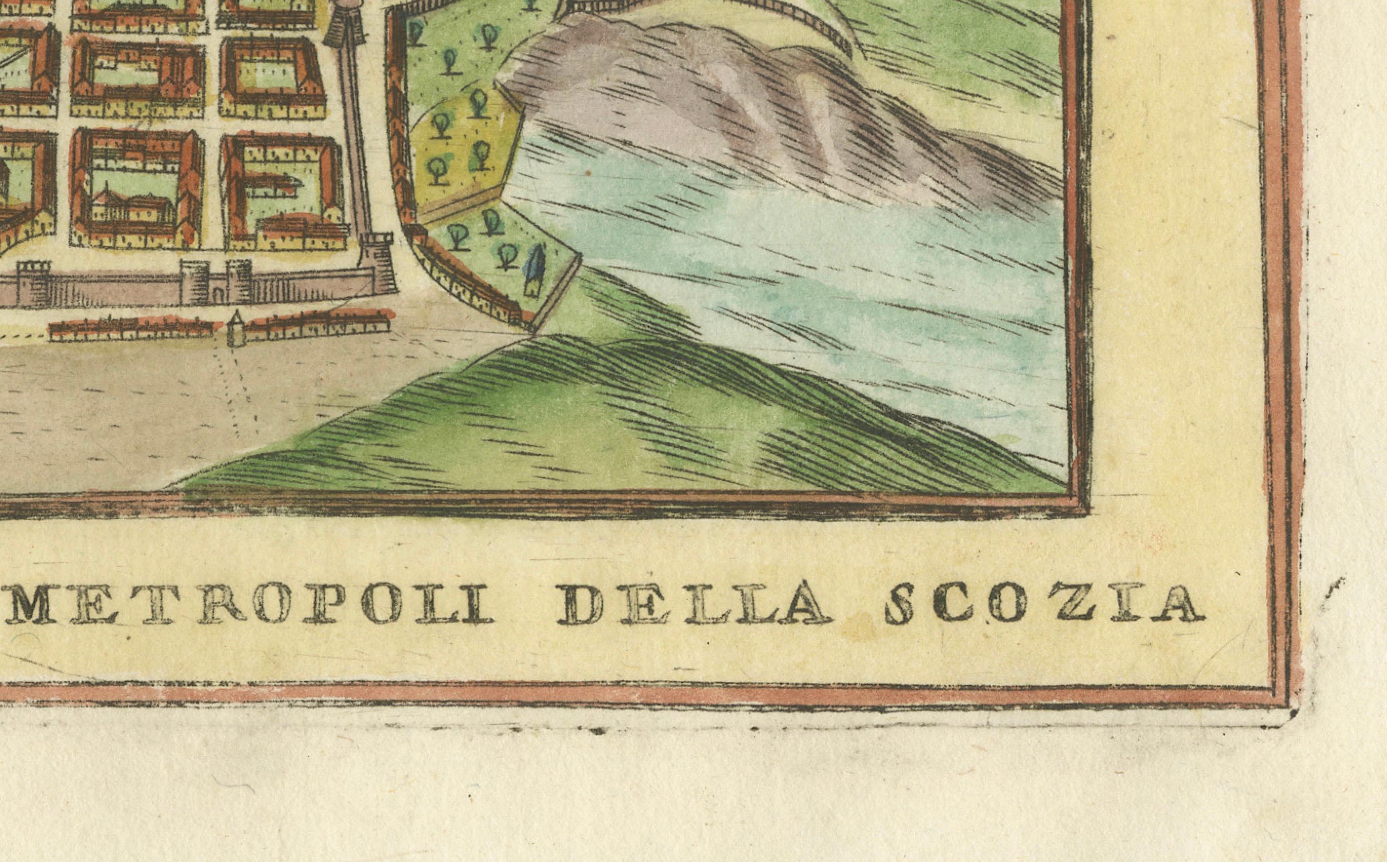Italiano Pianta della città di Edimburgo, Italia, 1700 ca. in vendita