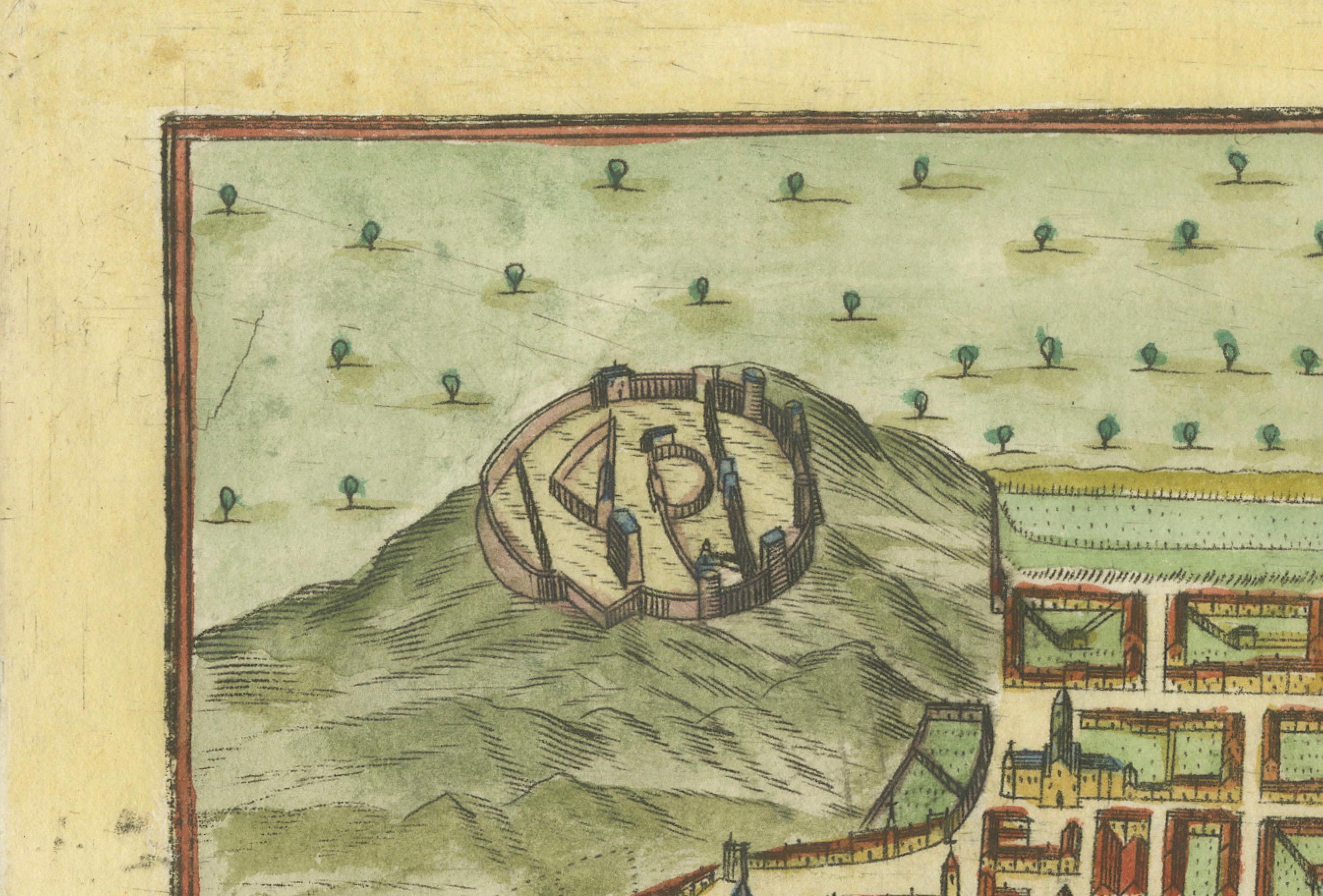 Pianta della città di Edimburgo, Italia, 1700 ca. In condizioni buone in vendita a Langweer, NL
