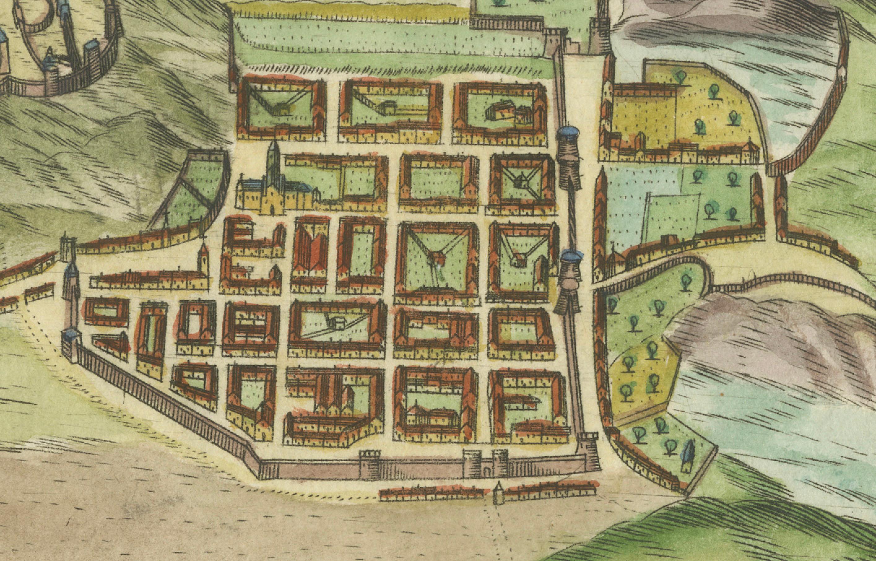 XVIII secolo Pianta della città di Edimburgo, Italia, 1700 ca. in vendita