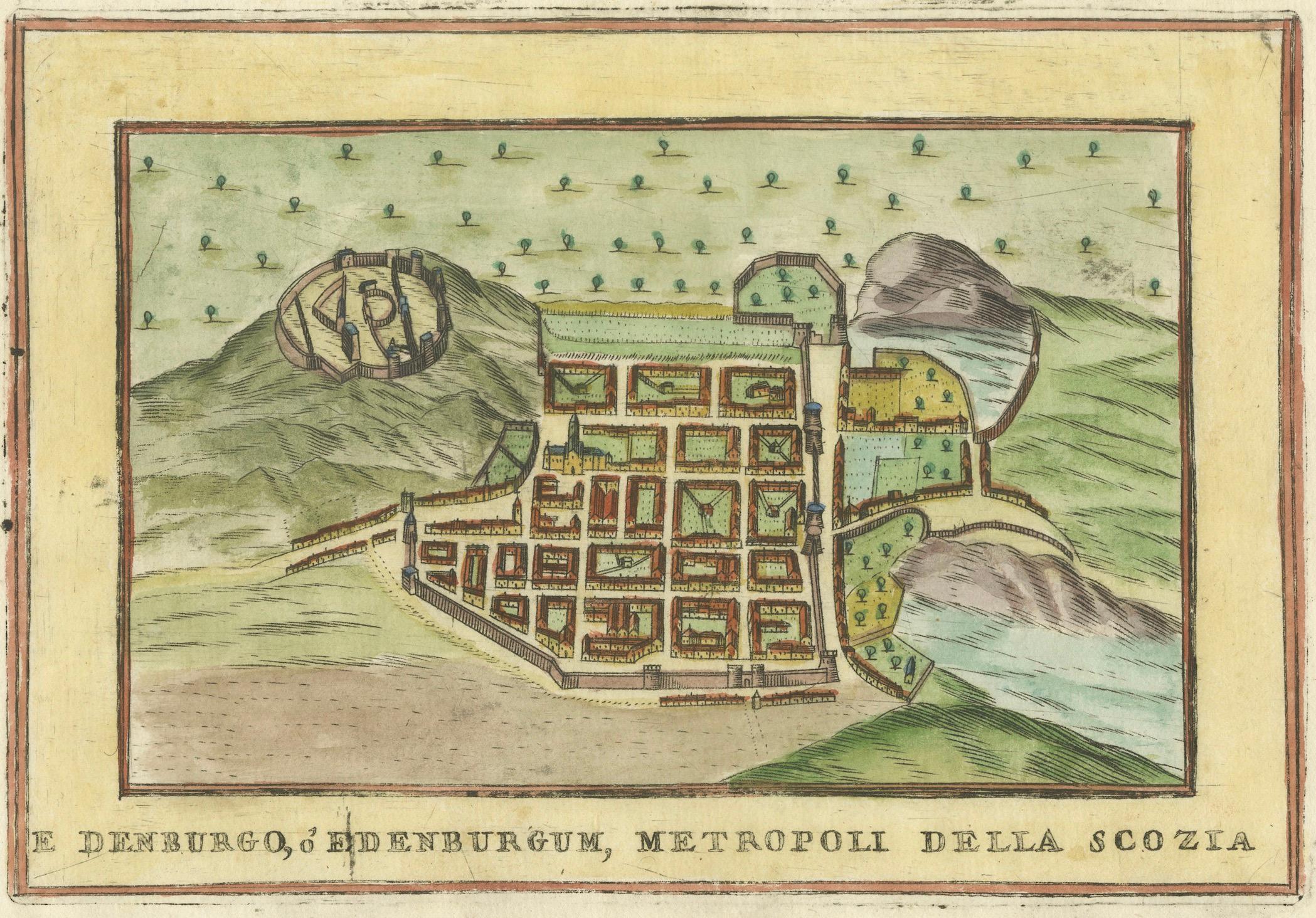 Pianta della città di Edimburgo, Italia, 1700 ca. in vendita 1