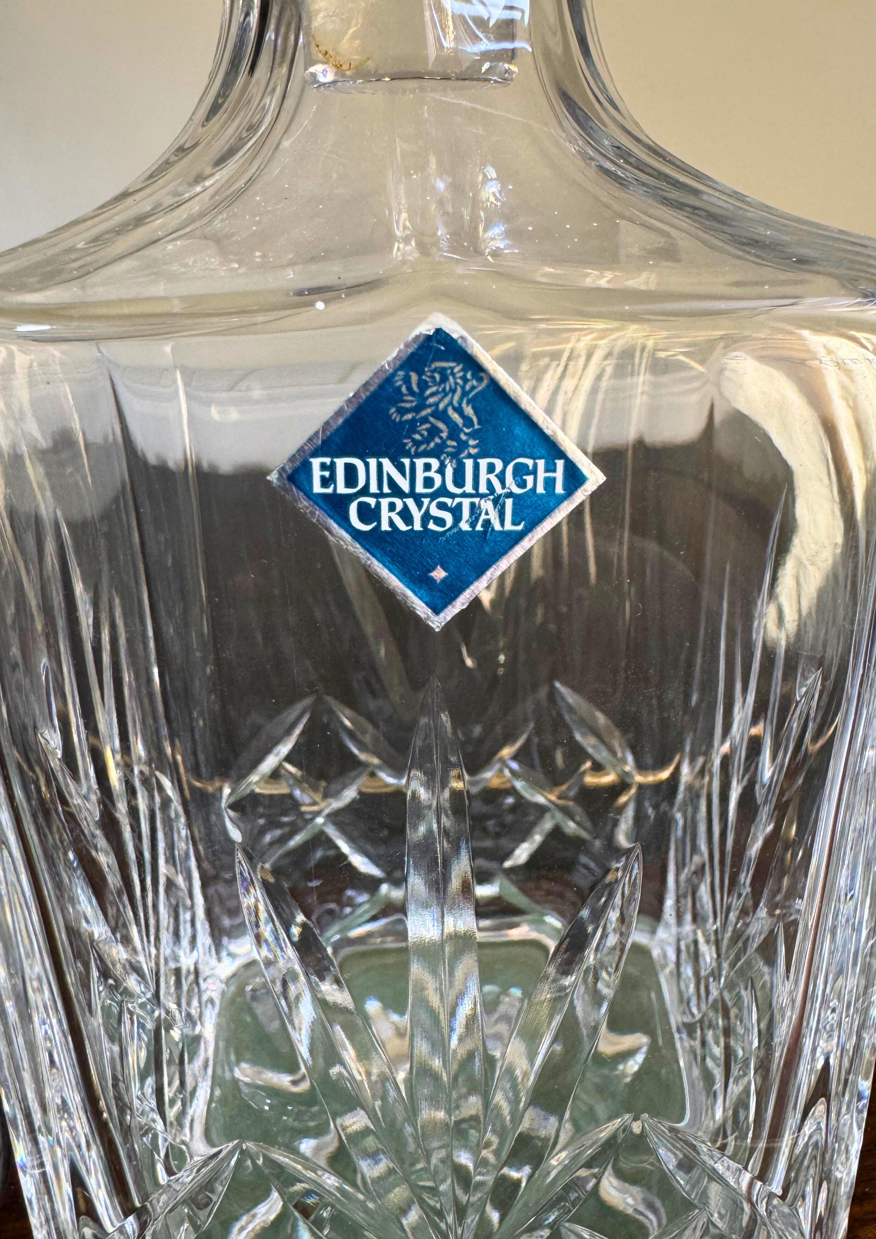 Edinburgh Crystal Decanter, Whiskey Tumblers And Tray Set 2