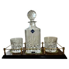Edinburgh Crystal Decanter, Whiskey Tumblers And Tray Set
