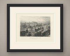 Edinburgh from Calton Hill, Antique Engraving after Birket Foster, circa 1876