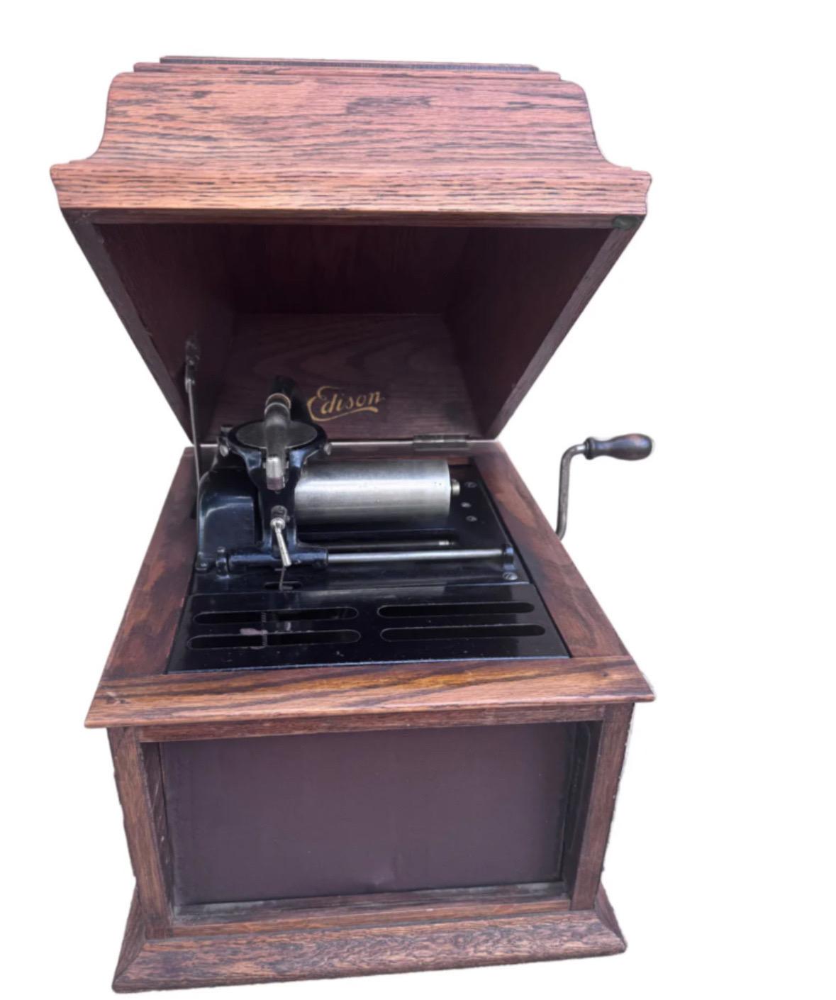 Bois Cylindre de phonographe Edison Amberola X en vente