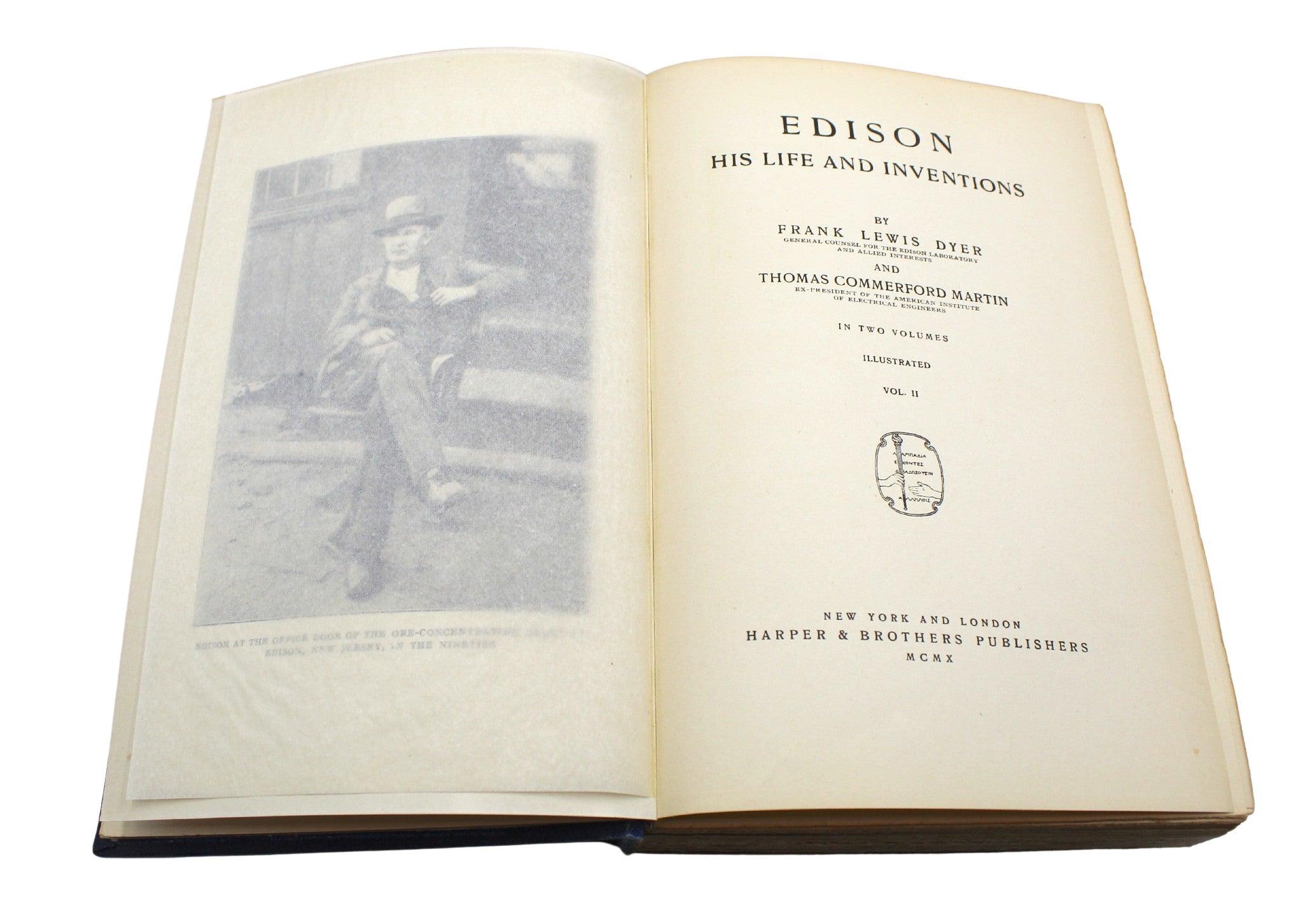 Edison: La sua vita e le sue invenzioni di Frank L.A. Dyer e Thomas C. Martin, 2 Volumi in vendita 2