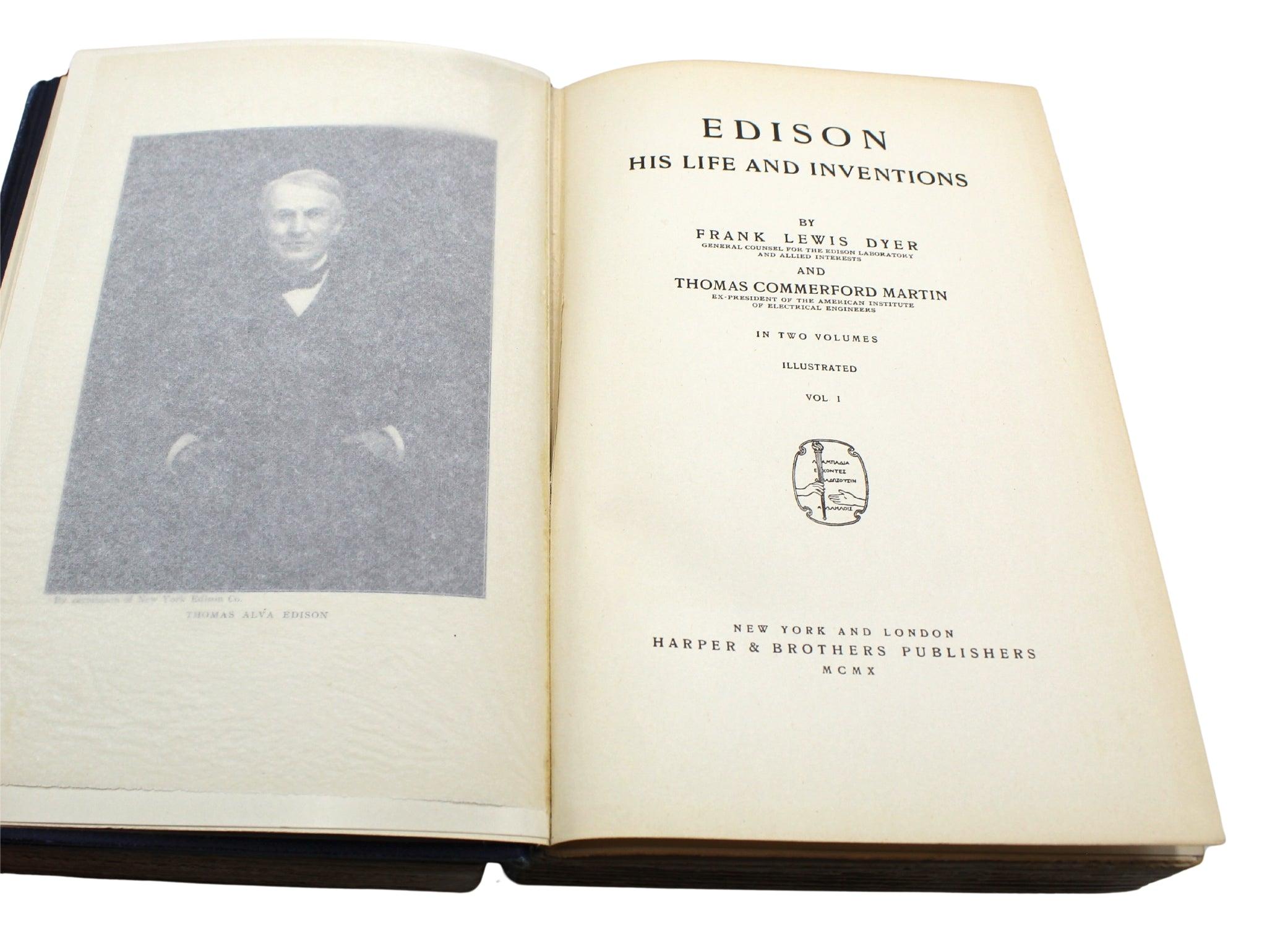 Americano Edison: La sua vita e le sue invenzioni di Frank L.A. Dyer e Thomas C. Martin, 2 Volumi in vendita
