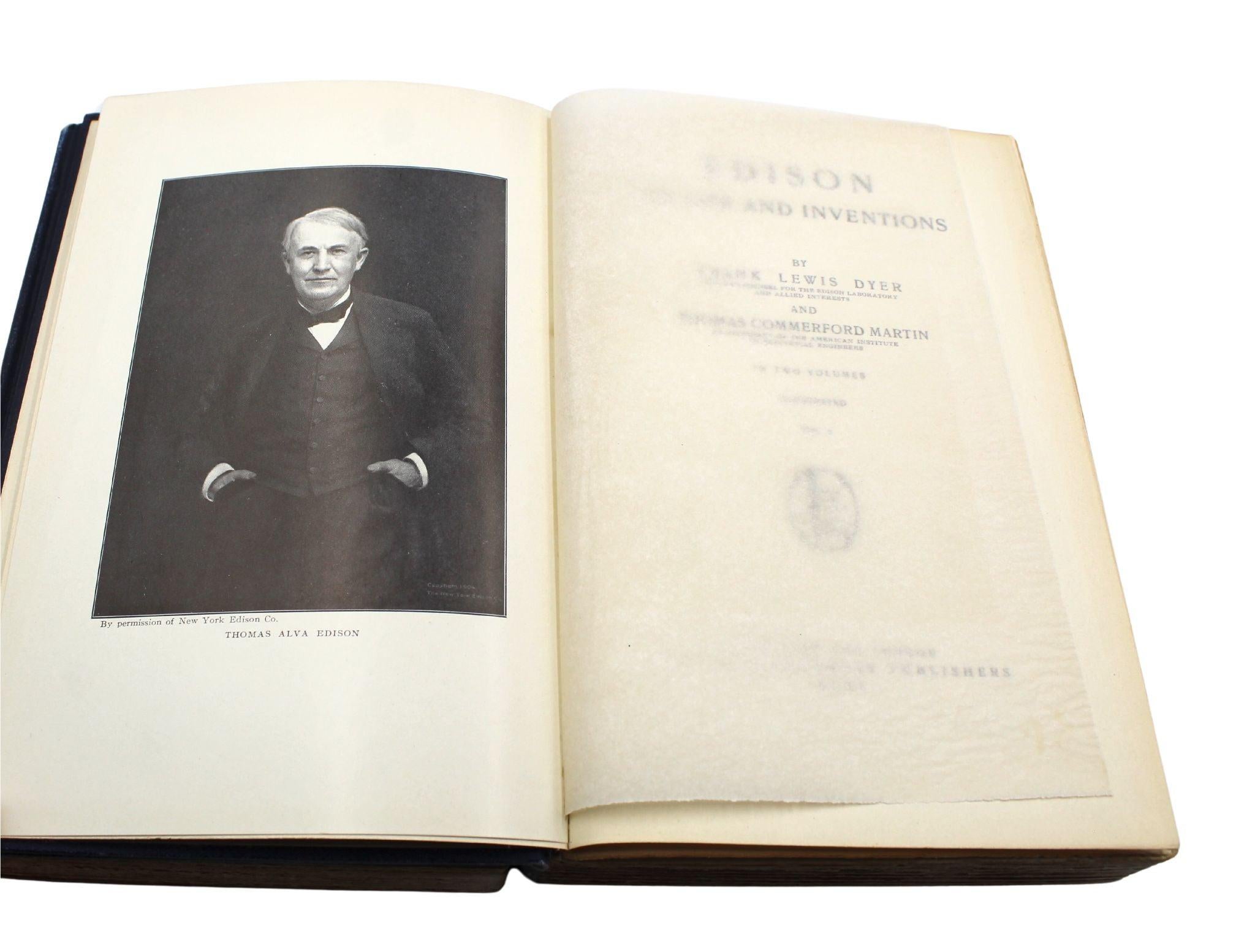 Goffrato Edison: La sua vita e le sue invenzioni di Frank L.A. Dyer e Thomas C. Martin, 2 Volumi in vendita