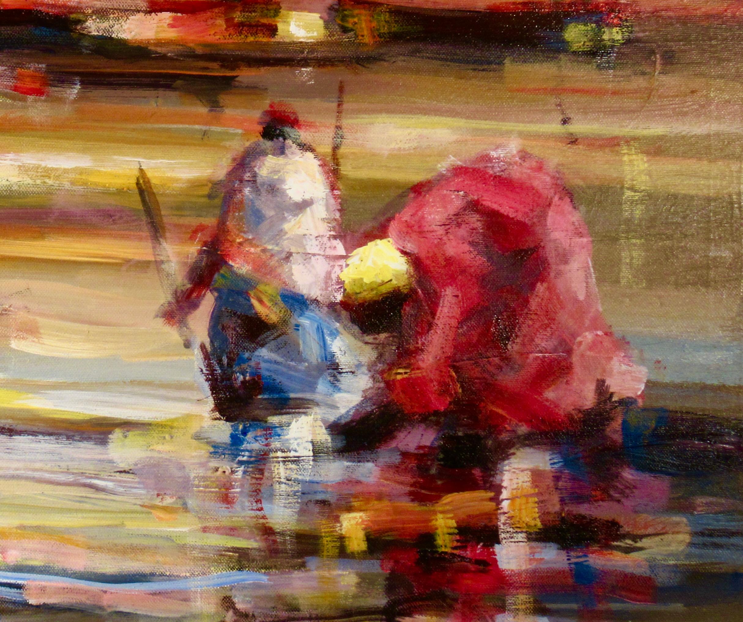 Three Personages - Painting by Edison Mugalu