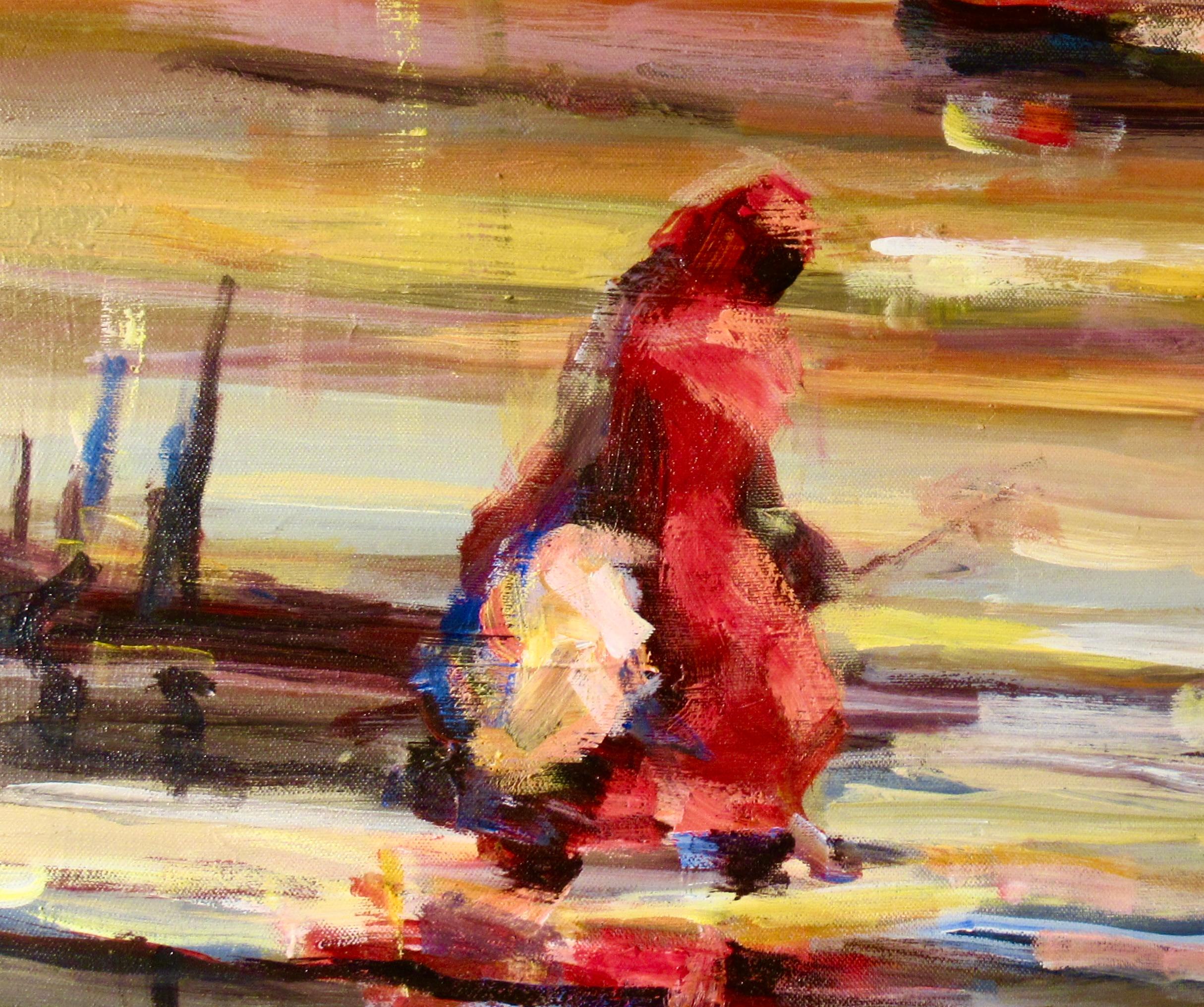 Three Personages - Impressionist Painting by Edison Mugalu