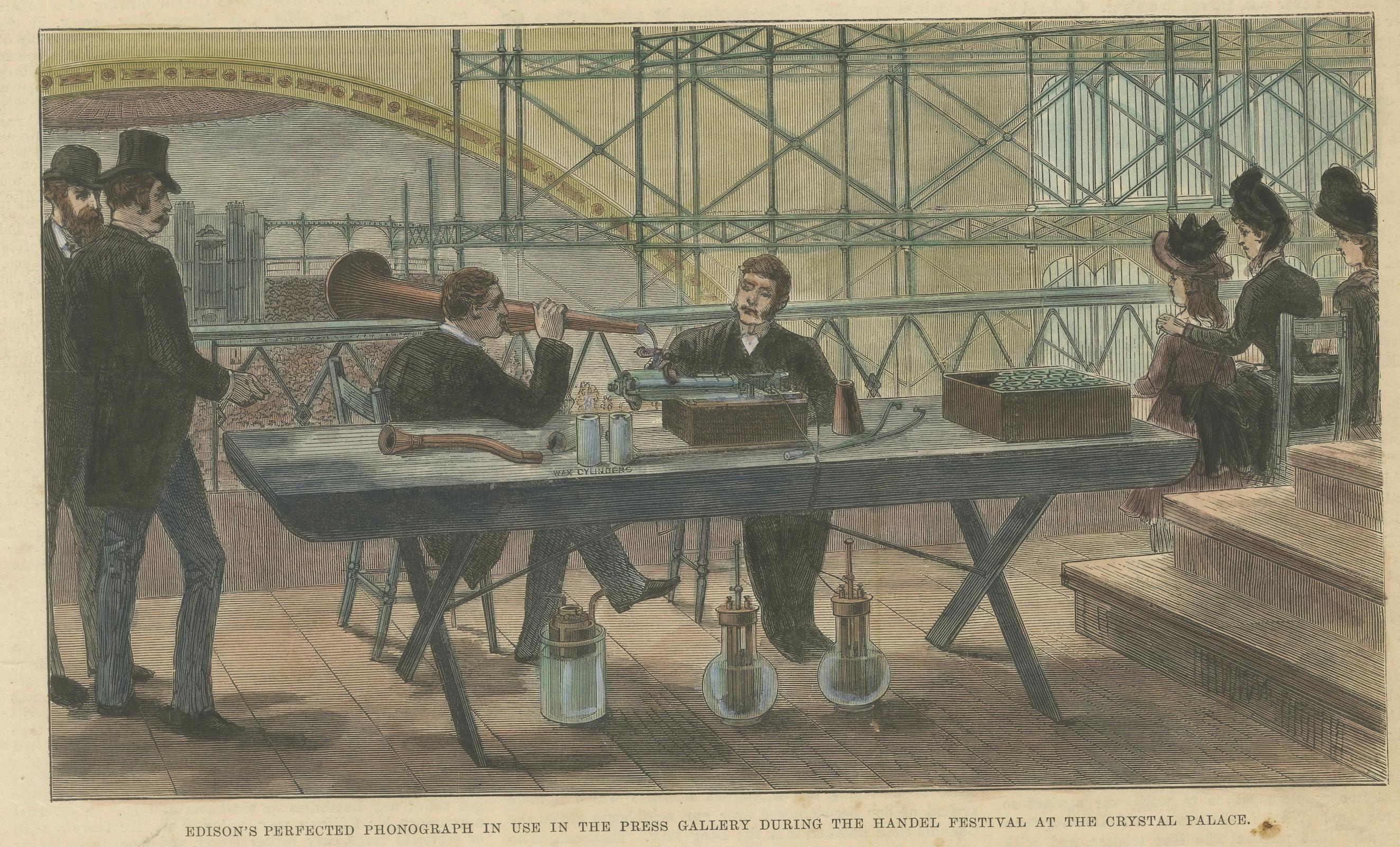 Edison’s Phonograph at the Crystal Palace and Transatlantic Messaging, 1888 For Sale 1