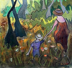 With me + nature, forest, figurative art, people