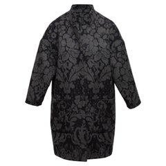 Edit New York Black & Grey Floral Patterned Coat