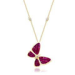 Edith 14K Yellow Gold Square-Cut Ruby Pendant
