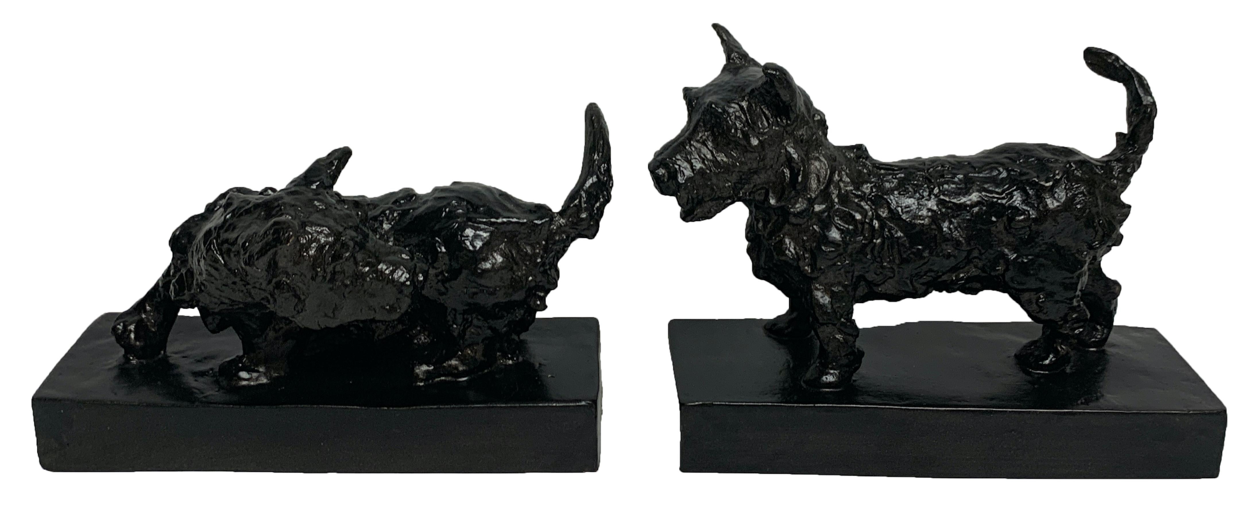 Edith Barretto Parsons, Bronze Terrier Dog Bookends 3