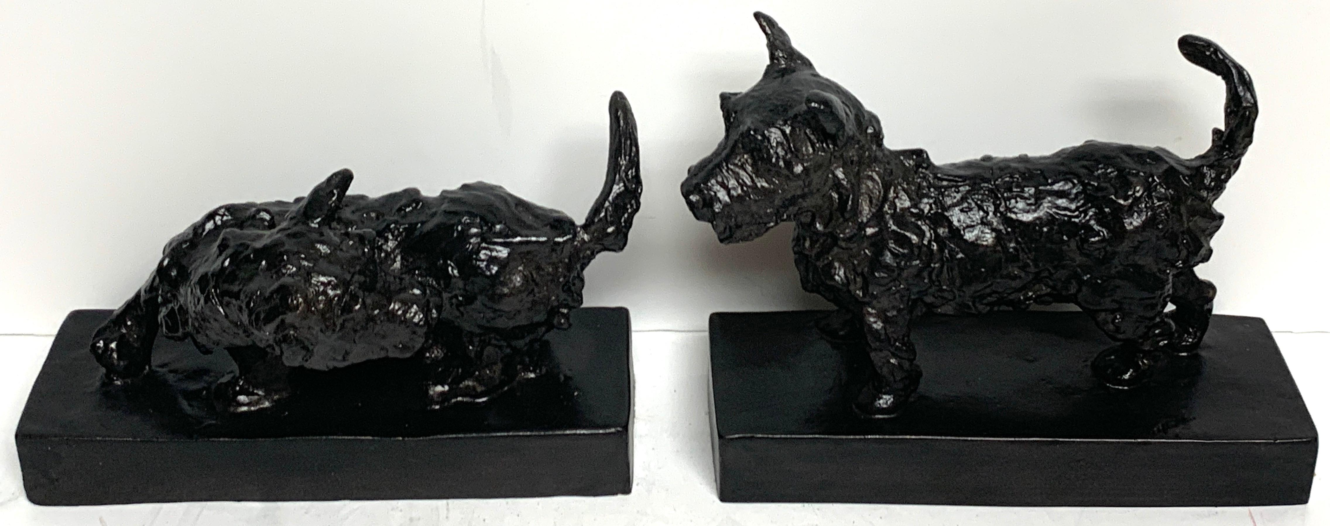 American Edith Barretto Parsons, Bronze Terrier Dog Bookends