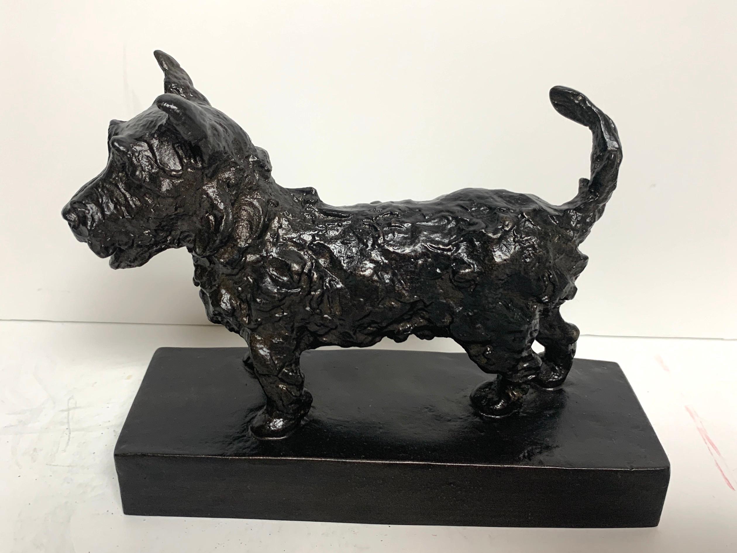 Patinated Edith Barretto Parsons, Bronze Terrier Dog Bookends