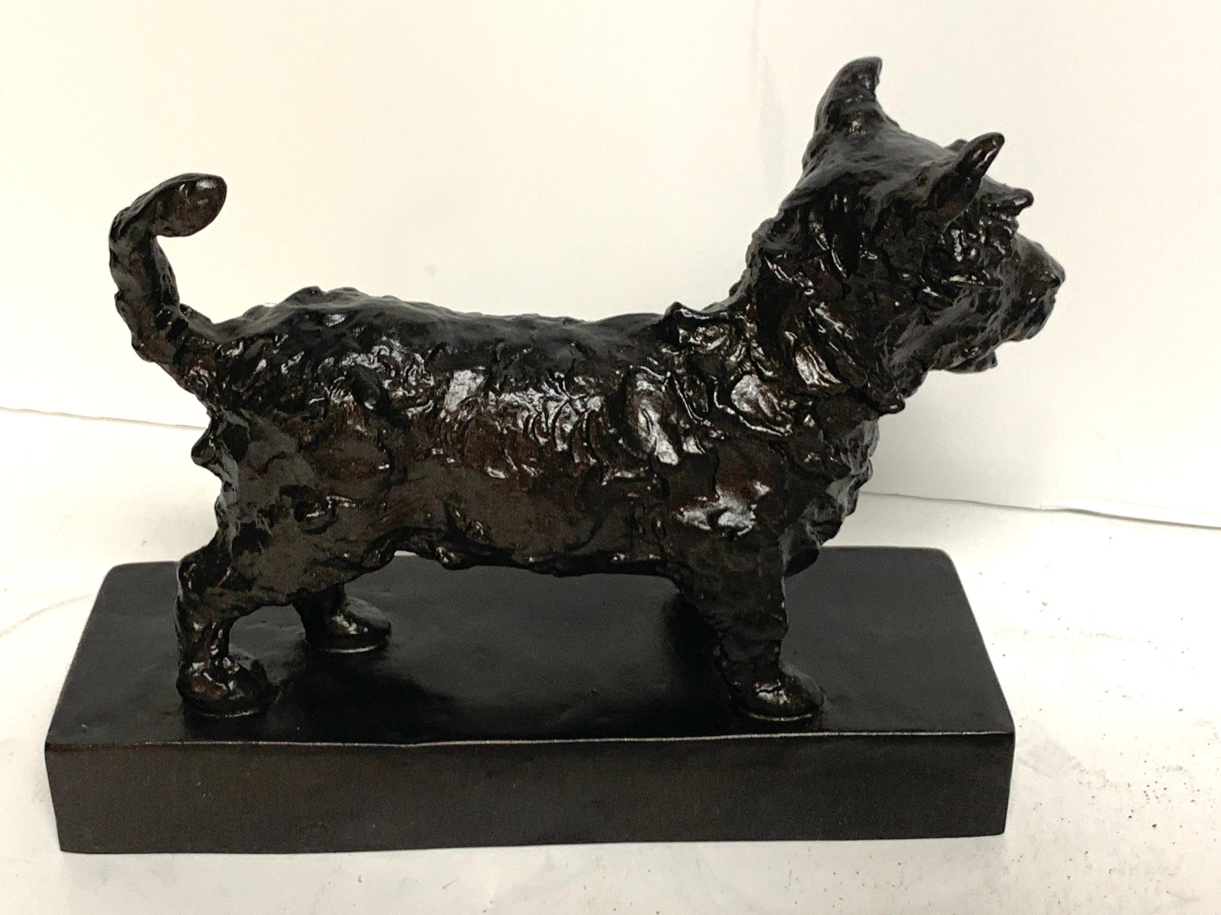 Edith Barretto Parsons, Bronze Terrier Dog Bookends In Good Condition In Oaks, PA
