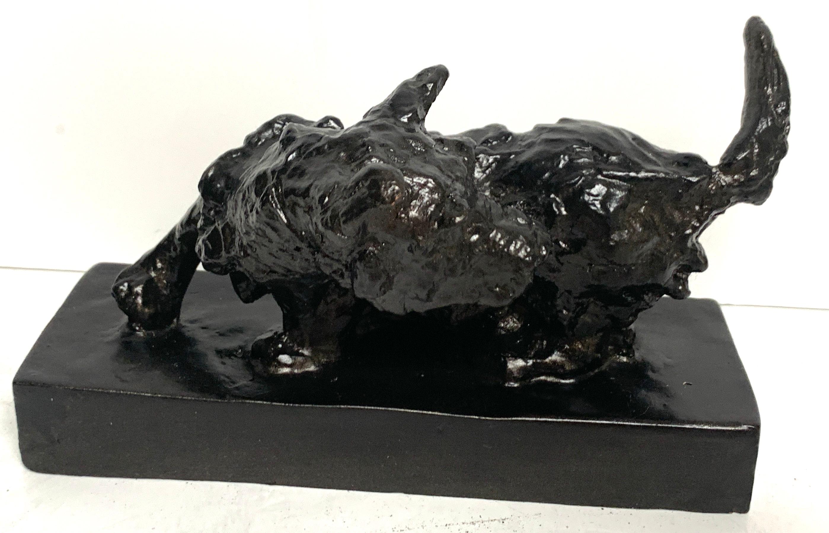 20th Century Edith Barretto Parsons, Bronze Terrier Dog Bookends