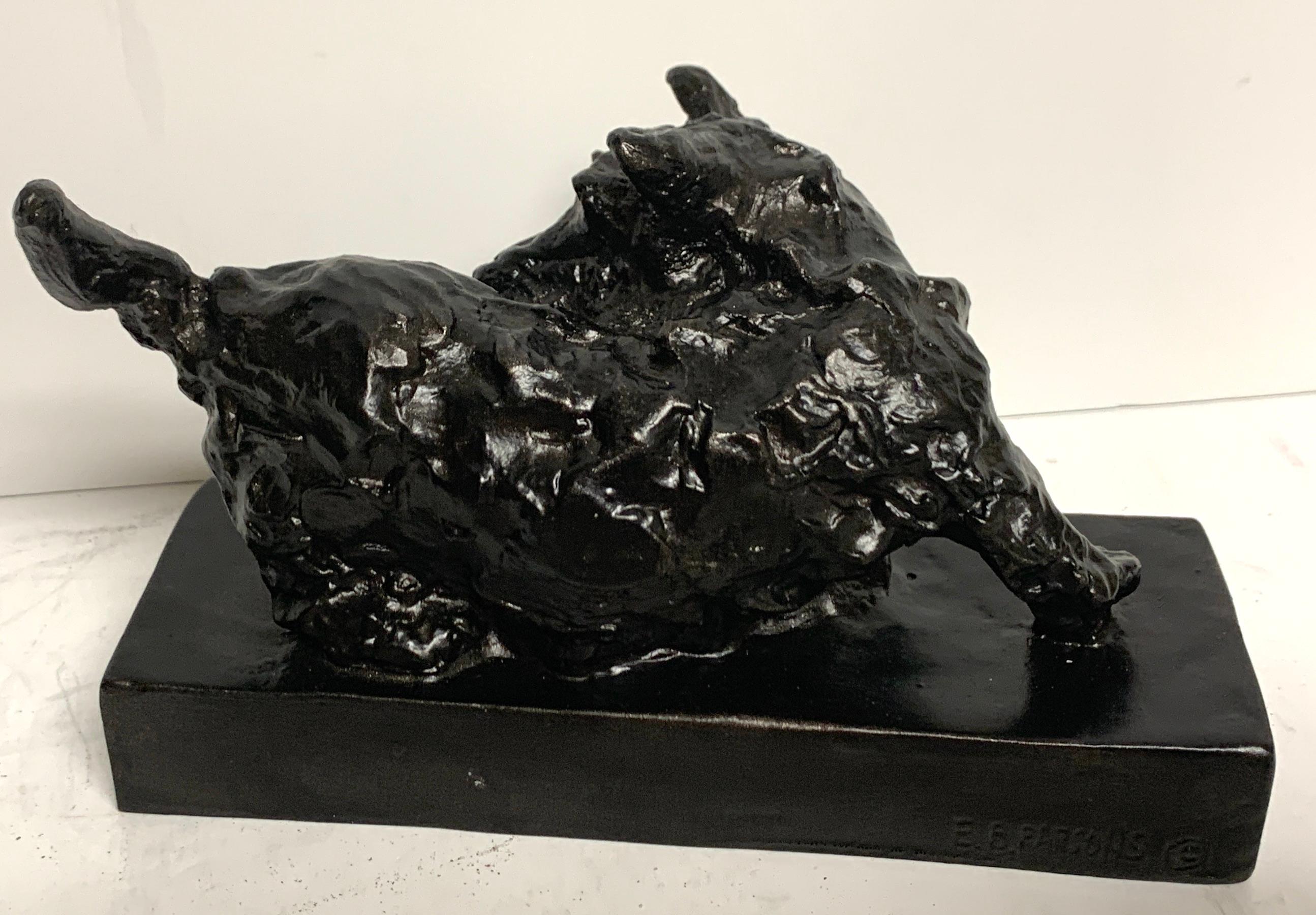 Edith Barretto Parsons, Bronze Terrier Dog Bookends 1