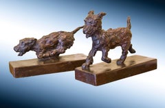 Running Terrier Pups (bookends) 