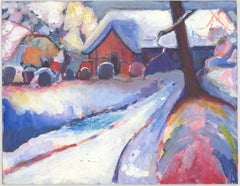 Edith Birkin (1927-2018) - 20th Century Oil, Graveyard in the Snow