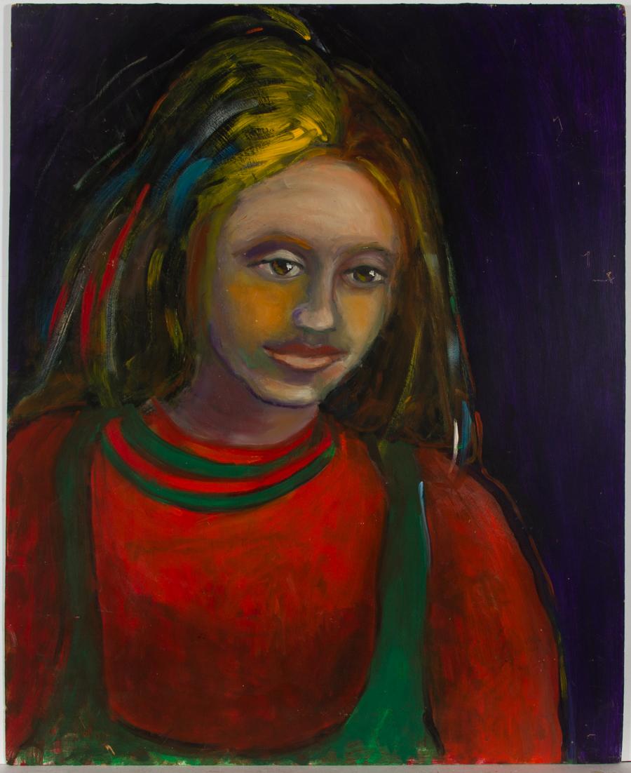 Edith Birkin (1927-2018) - 20th Century Oil, Portrait of a Pensive Lady For Sale 1
