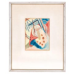 Edith Bozyan (Am. 1907-1993) Acquerello astratto