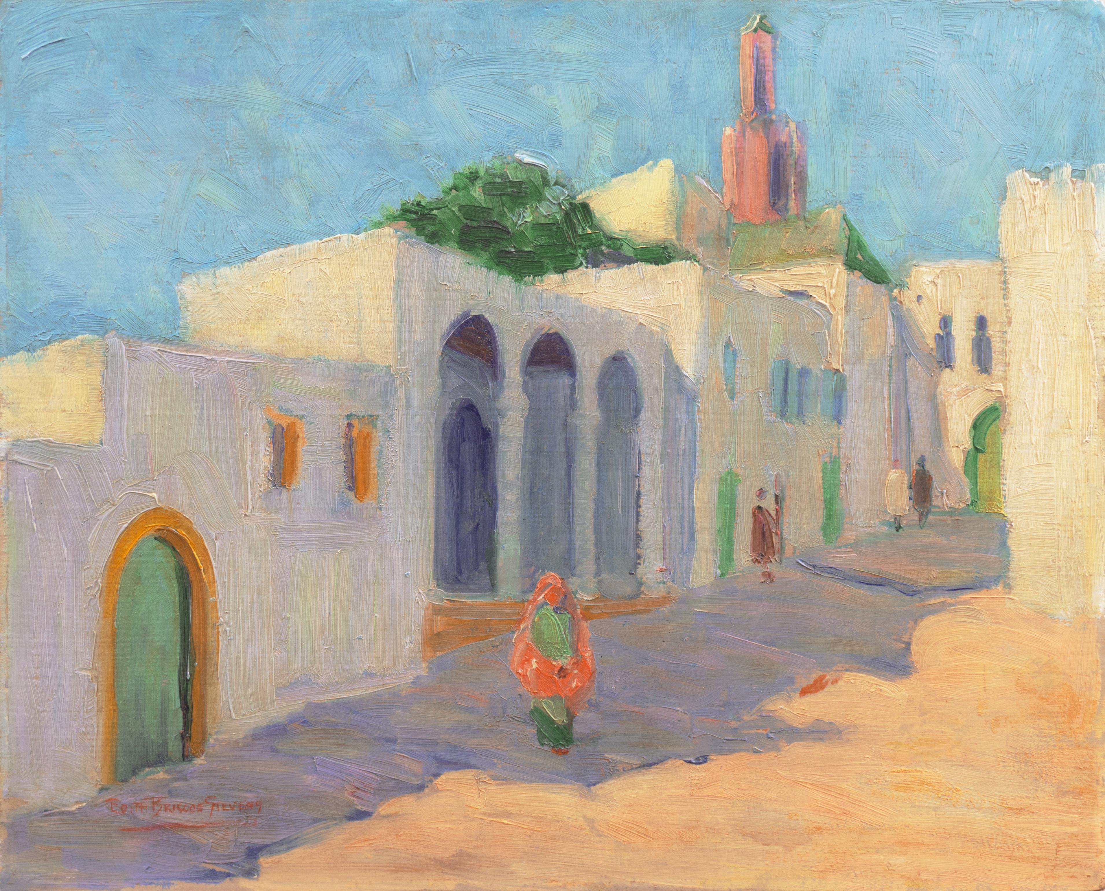 Edith Briscoe Stevens Landscape Painting - 'Rue de la Casbah, Tangier, Morocco', Rockport, Massachusetts Woman Artist, PAFA