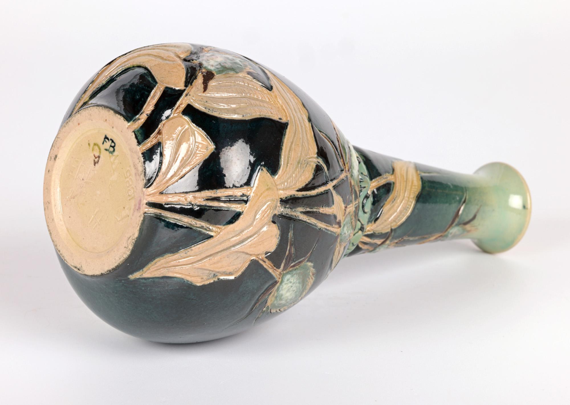 Edith D Lupton Doulton Lambeth Aesthetic Movement Thistle Vase For Sale 4